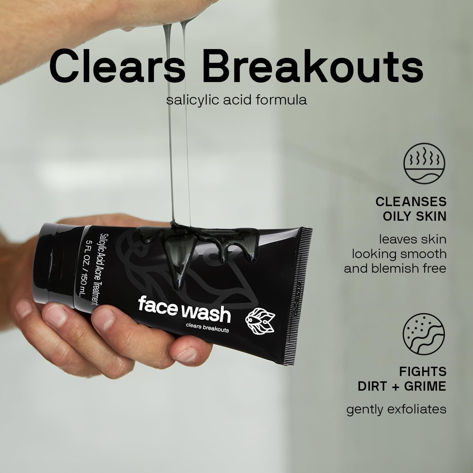 Black Wolf Nation Shower Bundle for Oily Skin - Includes Our Activated Charcoal Body Wash, Charcoal Face Wash, Exfoliating Bamboo Face Scrub and a Free Moisturizer Included