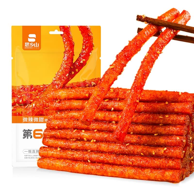 4 kinds of spicy noodles series, Latiao,Handmade Spicy Stick Spicy Bar, Slightly Spicy and Sweet Flavor Chinese Snack, Small Gluten, Nostalgia Spicy strips (Spicy stick,1 bag)