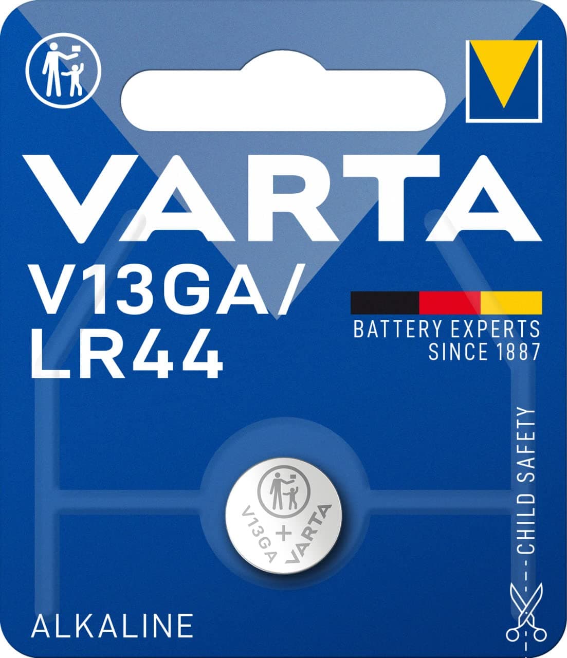 VARTA Batterien Electronics V13GA Alkaline Knopfzelle 1er Pack Knopfzellen in Original 1er Blisterverpackung