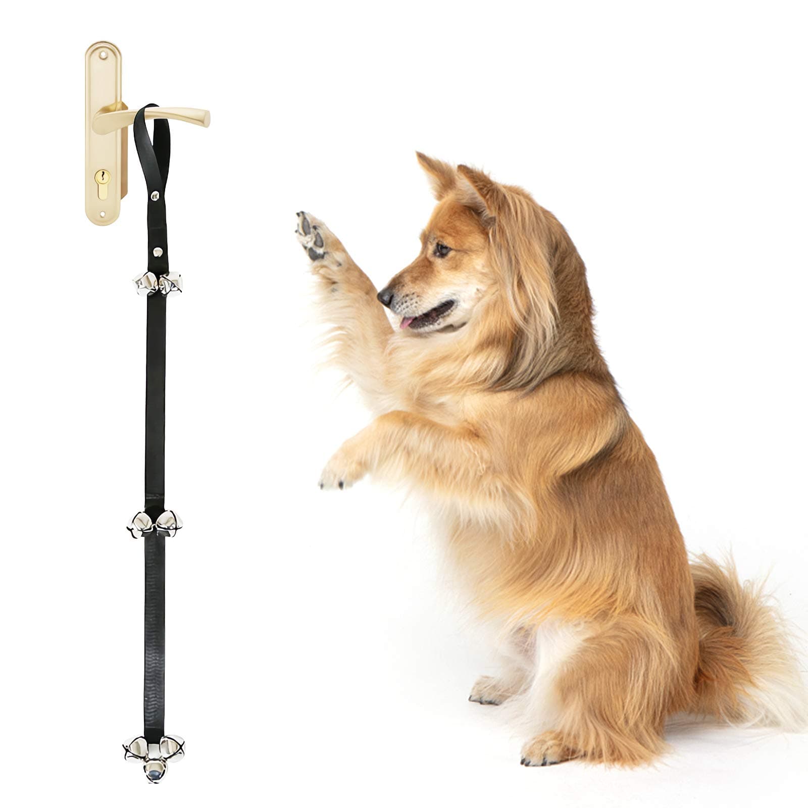 Lubsmuns Dog Doorbell,Adjustable Premium Nylon Dog Potty Training Bell,7 Extra Loud Jingle Dog Bell for Potty Training and Housetraining,Training Your Puppy Easily(1 Piece,Black)