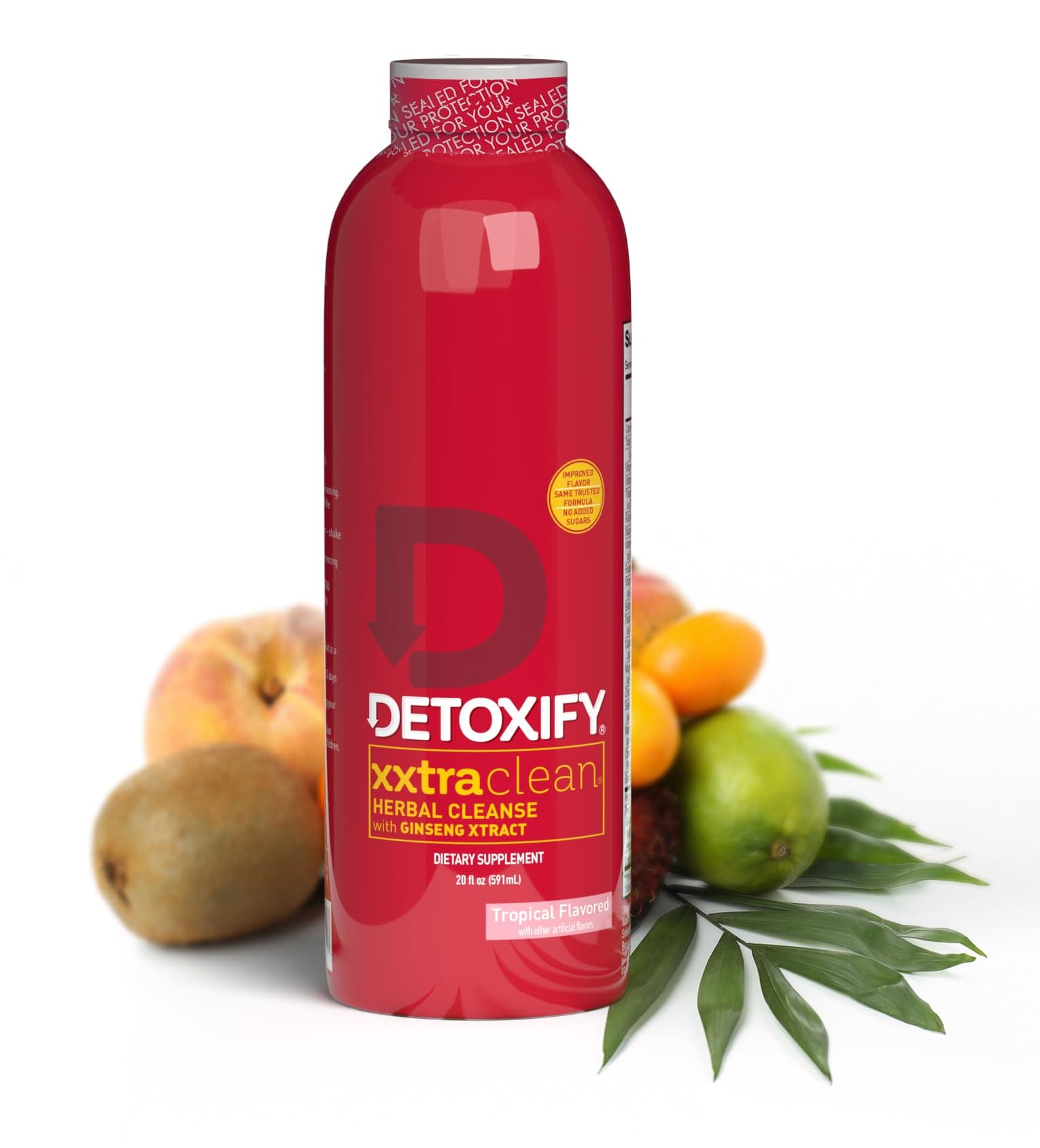 Detoxify Xxtra Clean Herbal Tropical Fruit Flavor 20 Oz Professionally Formulated Extra Strength Herbal Detox Drink Enhanced With Ginseng Extract & Milk Thistle Extract 20 Ounce Tropical Fruit - 20 Oz