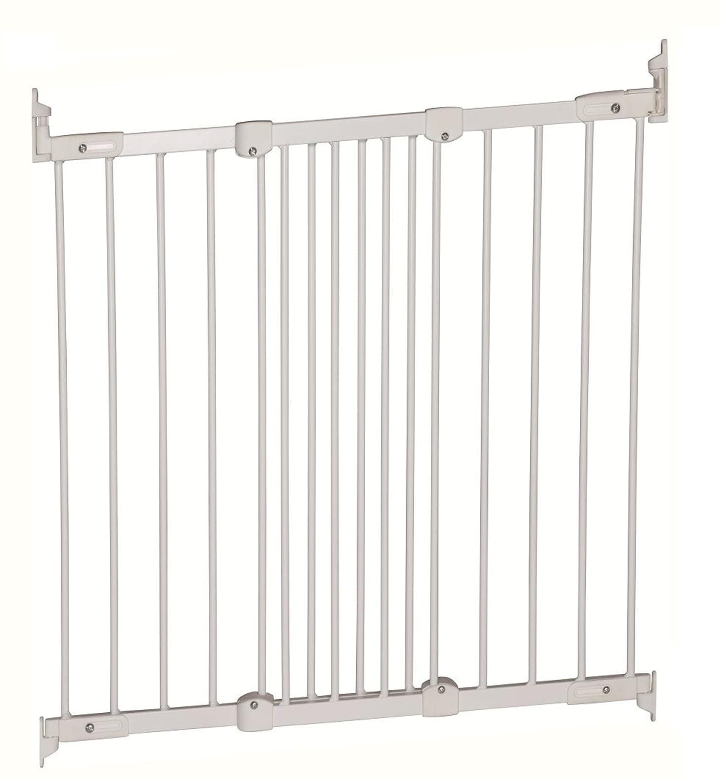 – Diagonal Fit Baby Gate - 67cm to 105.5cm, White Metal Multi Fit Stair Safety Barrier