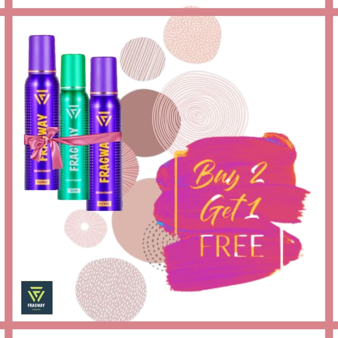 Fragway Perfume Body Spray, Long Lasting Deodorant for Men 150ml (Buy 2 Power and Get 1 Elite Body Spray Free)