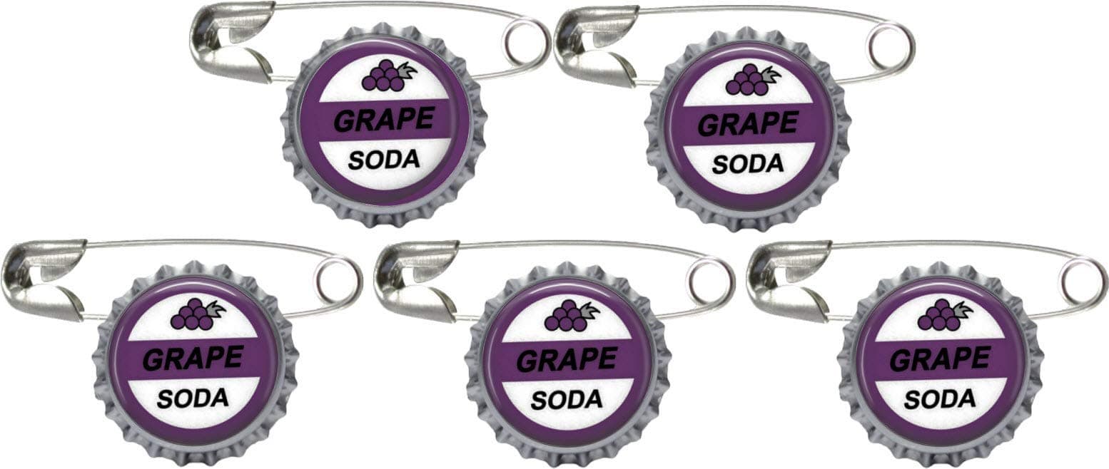 Crafting Mania LLC. 5 Grape Soda Bottle Cap Pins Inspired by Up Set #1