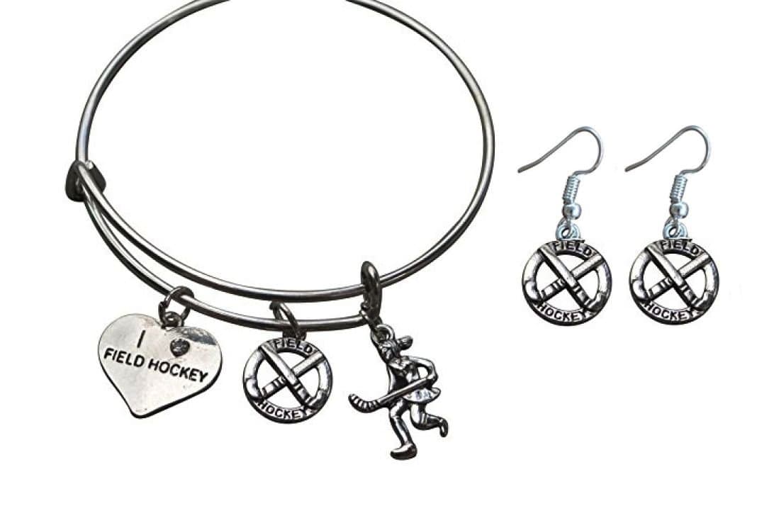Infinity Collection Field Hockey Bracelet, Field Hockey Jewelry, Field Hockey Gifts, Field Hockey Charm Bangle Bracelet for Girl Field Hockey Players …