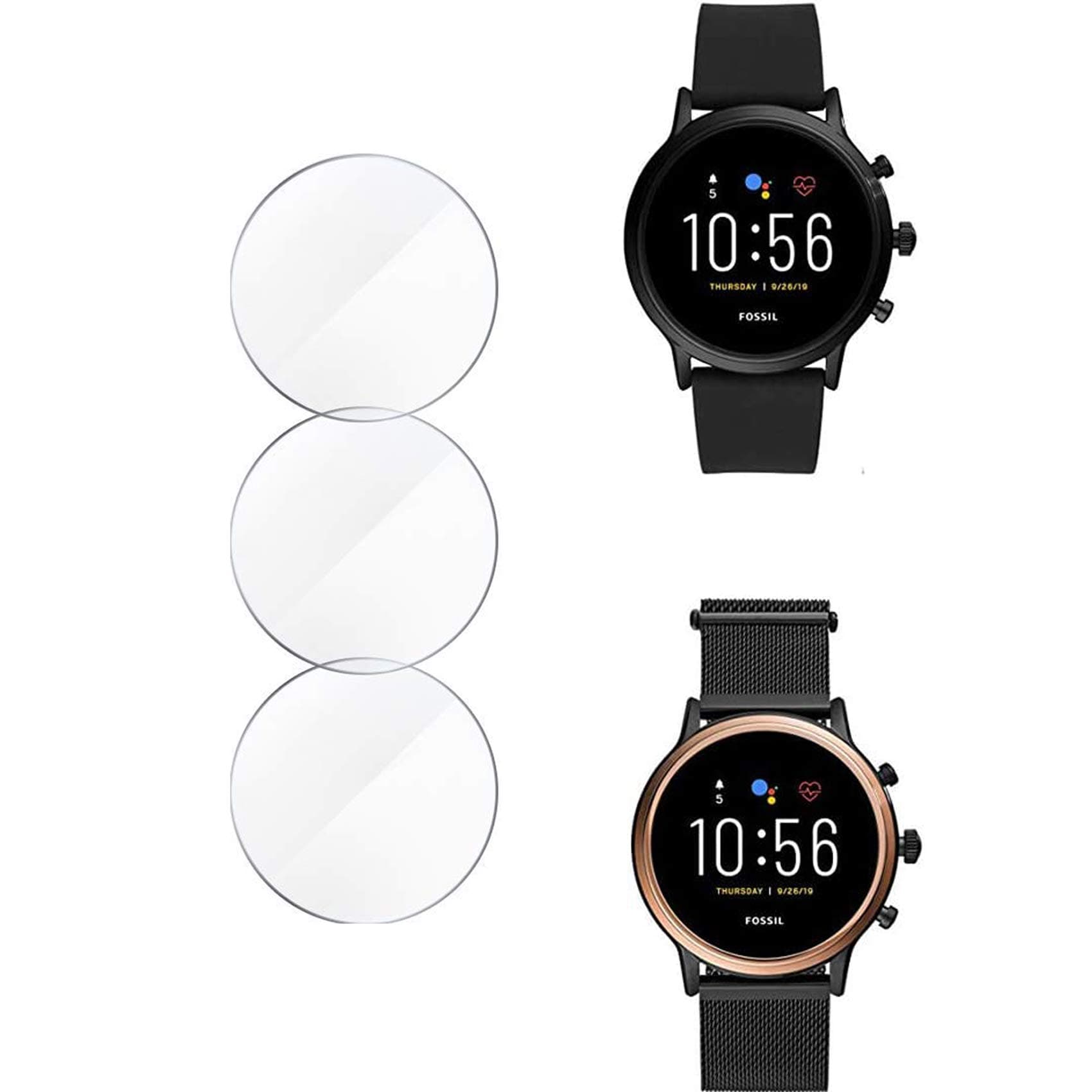 Fossil Gen 5 Carlyle julianna Screen Protector,Smooth Glass Touch,9H Harder,High Transparency,Anti-Scratch,No Bubble,Rounded Edges,[3-Pack] Soarking