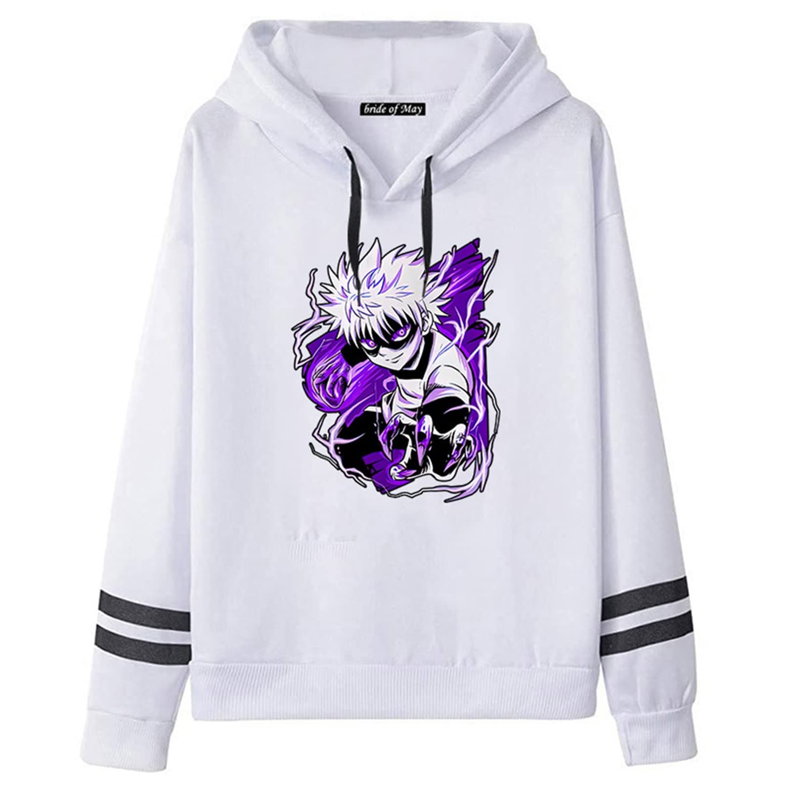 Anime Hunter x Hunter Hoodie Killua Cosplay Costume Harajuku Long Sleeve Sweatshirt Killua Zoldyck Pullover for Women Men