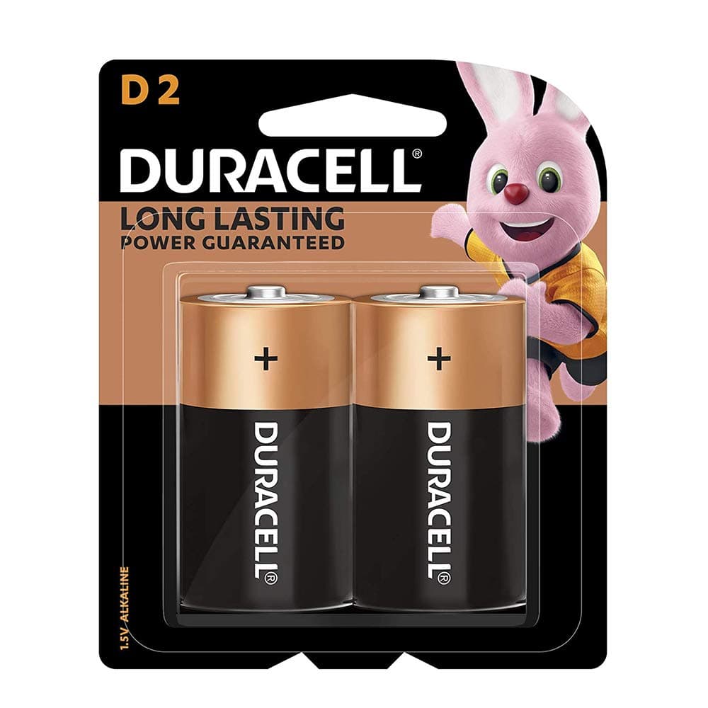 Duracell D2 Monet Duracell Type D Batteries, Pack of 2