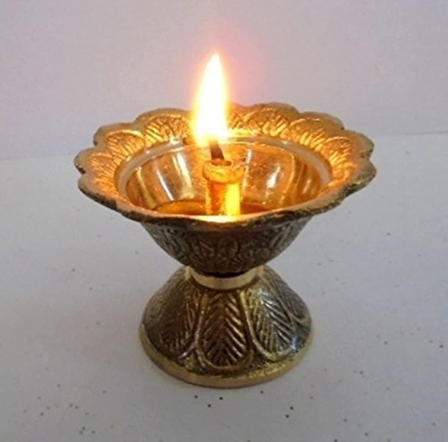 Brass Kuber Diya Deepak Akhand Jyot Hindu Temple Havan Puja Religious Oil Lamp