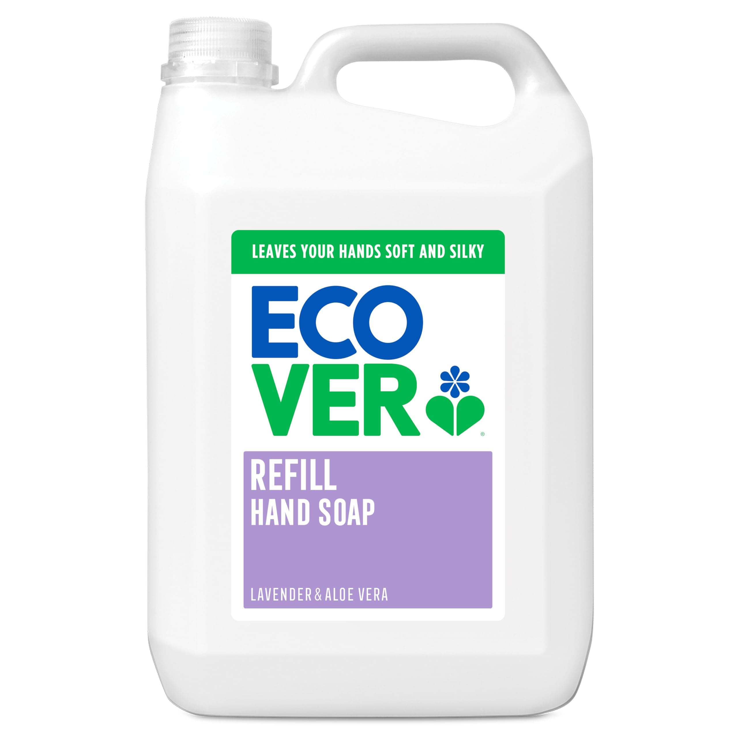 Ecover Hand Wash, Hand Soap Refill, Lavender and Aloe Vera, Dermatologically Tested, For Sensitive Skin 5L