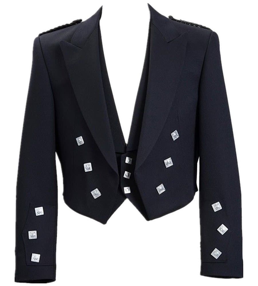 Mens Scottish Prince Charlie Kilt Jacket with Vest