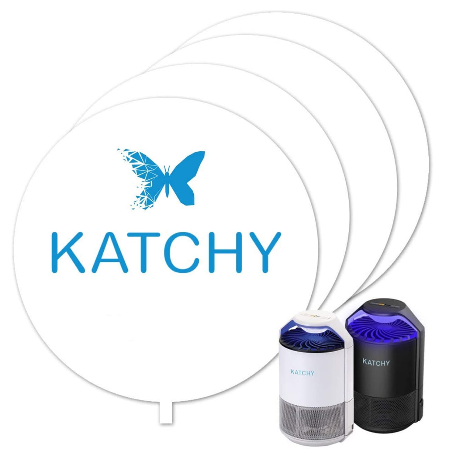 Katchy Original and Midnight Glue Board Refills (4 Pack) – Catcher & Killer for Mosquito, Gnat, Moth & Fruit Fly – Indoor Flying Insect Trap Glue Board Refills – Non-Zapper Traps for Buzz-Free Home