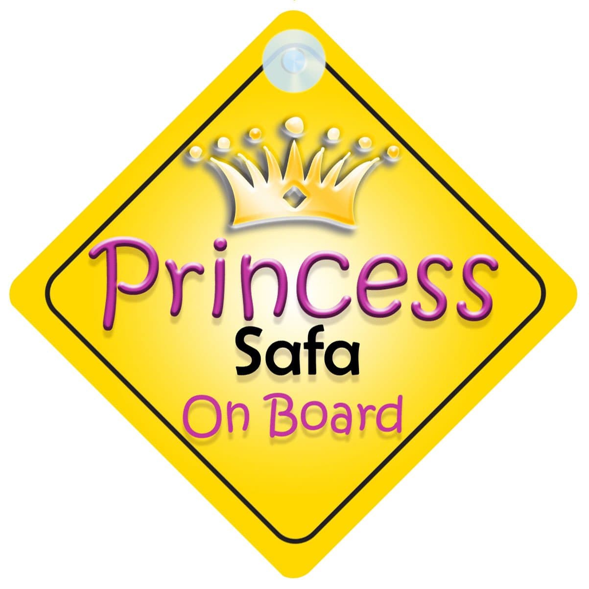 Princess Safa On Board Girl Car Sign Child/Baby Gift/Present 002