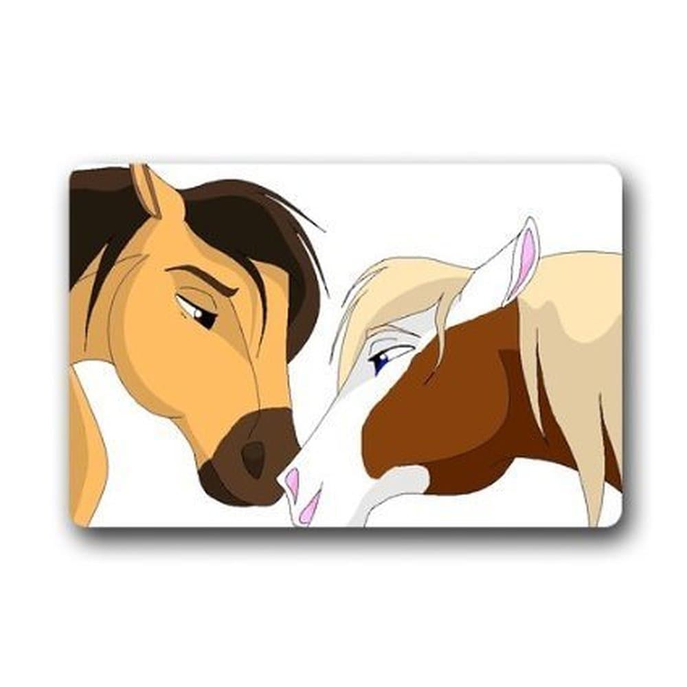 Our Iris Spirit-Stallion of the Cimarron Mats for indoor and outdoor Home/Office/Bedroom Non Slip Decor Rug Durable heat-resistant non-woven fabric 23.6(L) x 15.7(W)