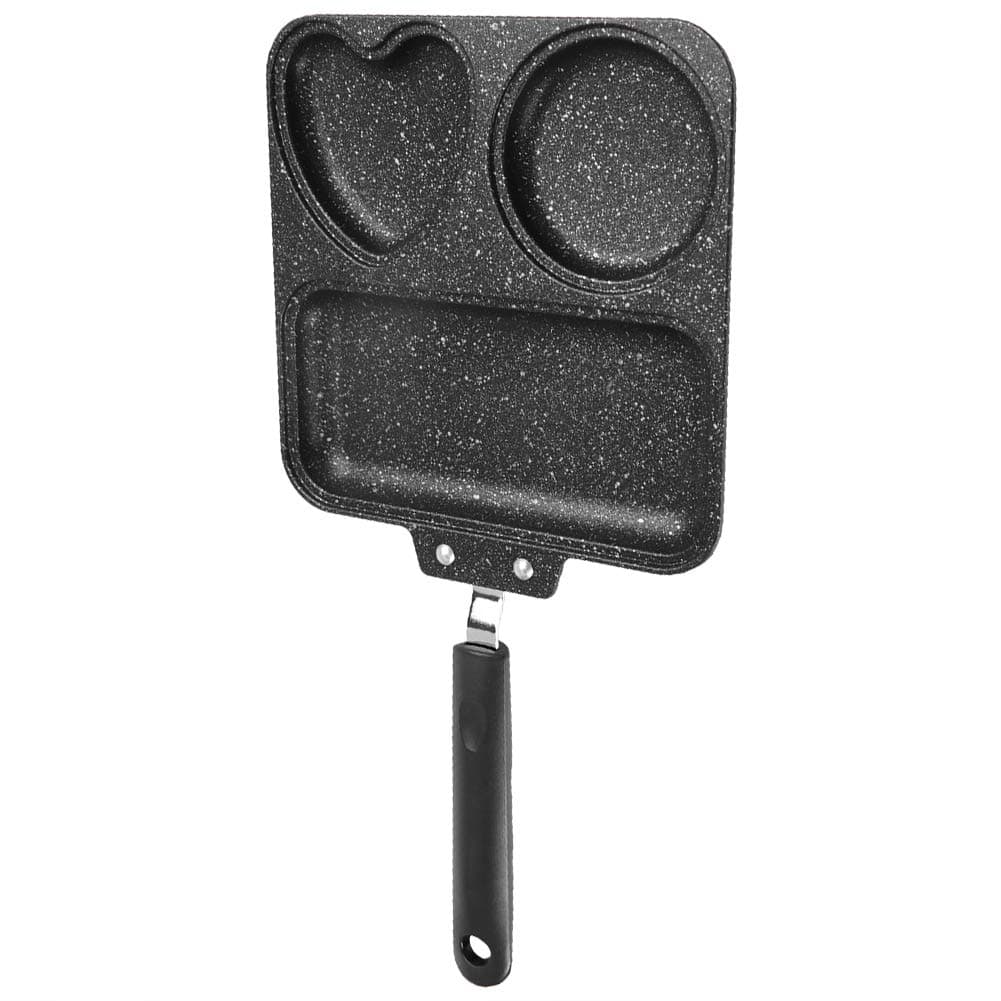 X Homsel Nonstick Frying Pan Omelette Pan Grill Pan All-in-One Breakfast Pan 3 Section Divided Steak Egg Skillet, 41.5 * 21.3 * 2.5 cm