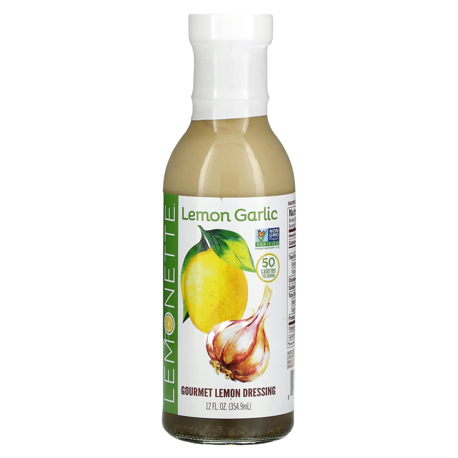 LEMONETTE Sugar Free, Low Cal, Low Fat Salad Dressing: Lemon Garlic 3 Gourmet 12oz bottles - Keto, Gluten Free, Vinegar Free, Soy Free, Dairy Free, Canola Free, Vegan Certified