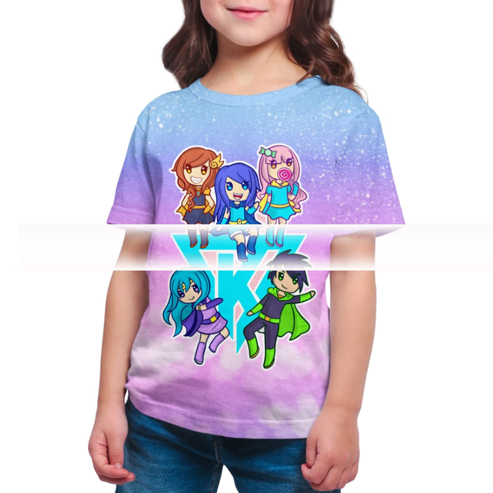 Youth 3D Printed Girls T-Shirt Cute Graphic Summer Short Sleeve Tees Top for Boys and Girls