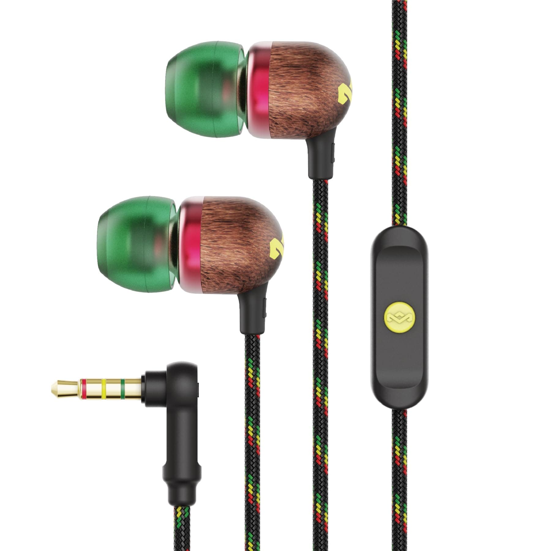 Marley House of Smile Jamaica in-Ear Headphones with Mic - Rasta - Multicolor