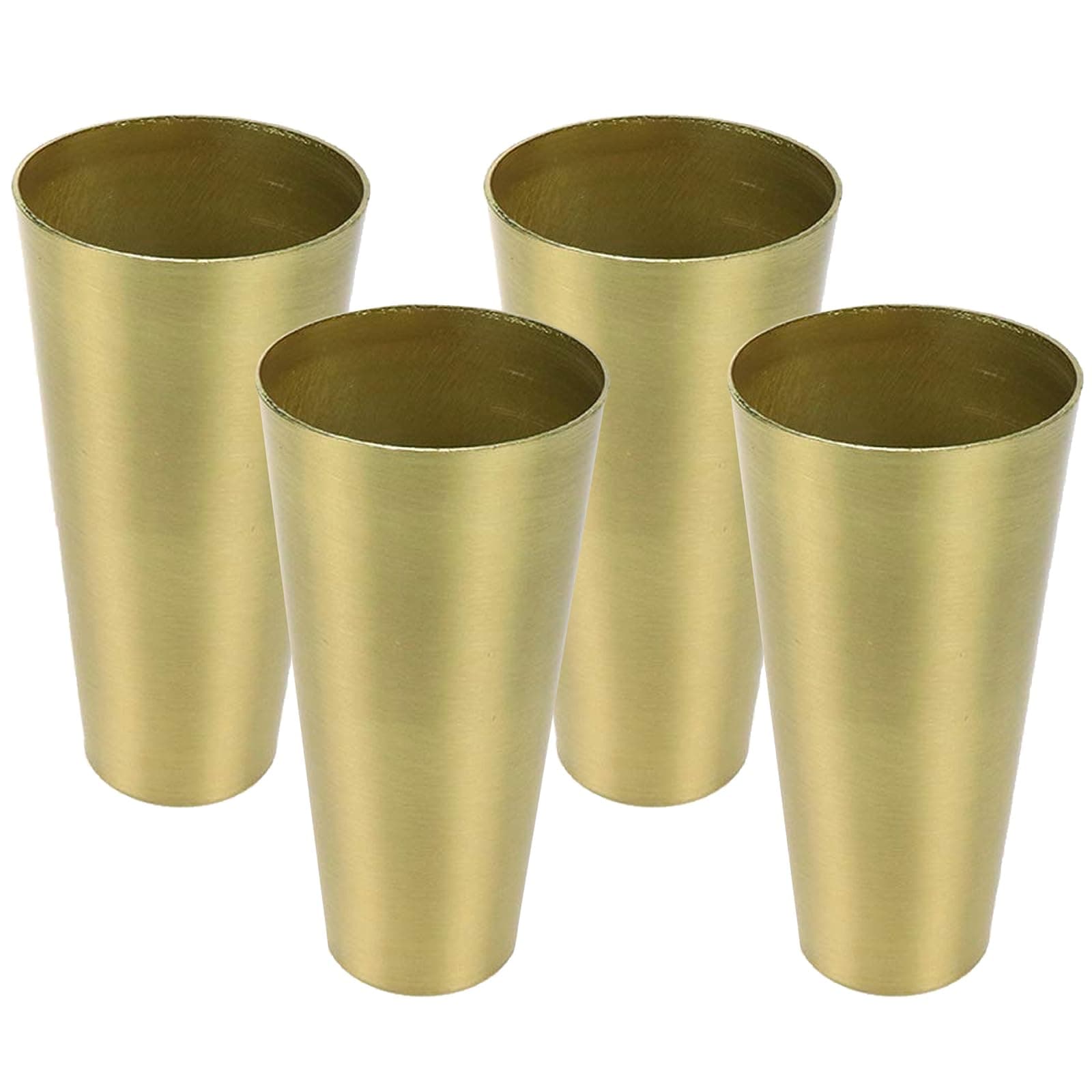 LC LICTOP Conical Furniture Leg Cover 4Pcs, H 3.15 Inch & D 1 Inch to 1.5 Inch, Modern Style Feet Cover for Nightstand, Coffee Table, Chair, Sofa, Brass Tone Zinc Alloy Foot Tip Sleeves