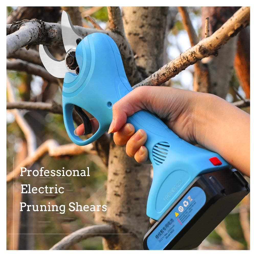 Professional Cordless Electric Pruning Shears, 2 Pack 2000mAh Rechargeable Lithium Battery, 30mm (1.2 Inch) Cutting Diameter, for Garden Trimming Branches Tree, 6-8h Working Time