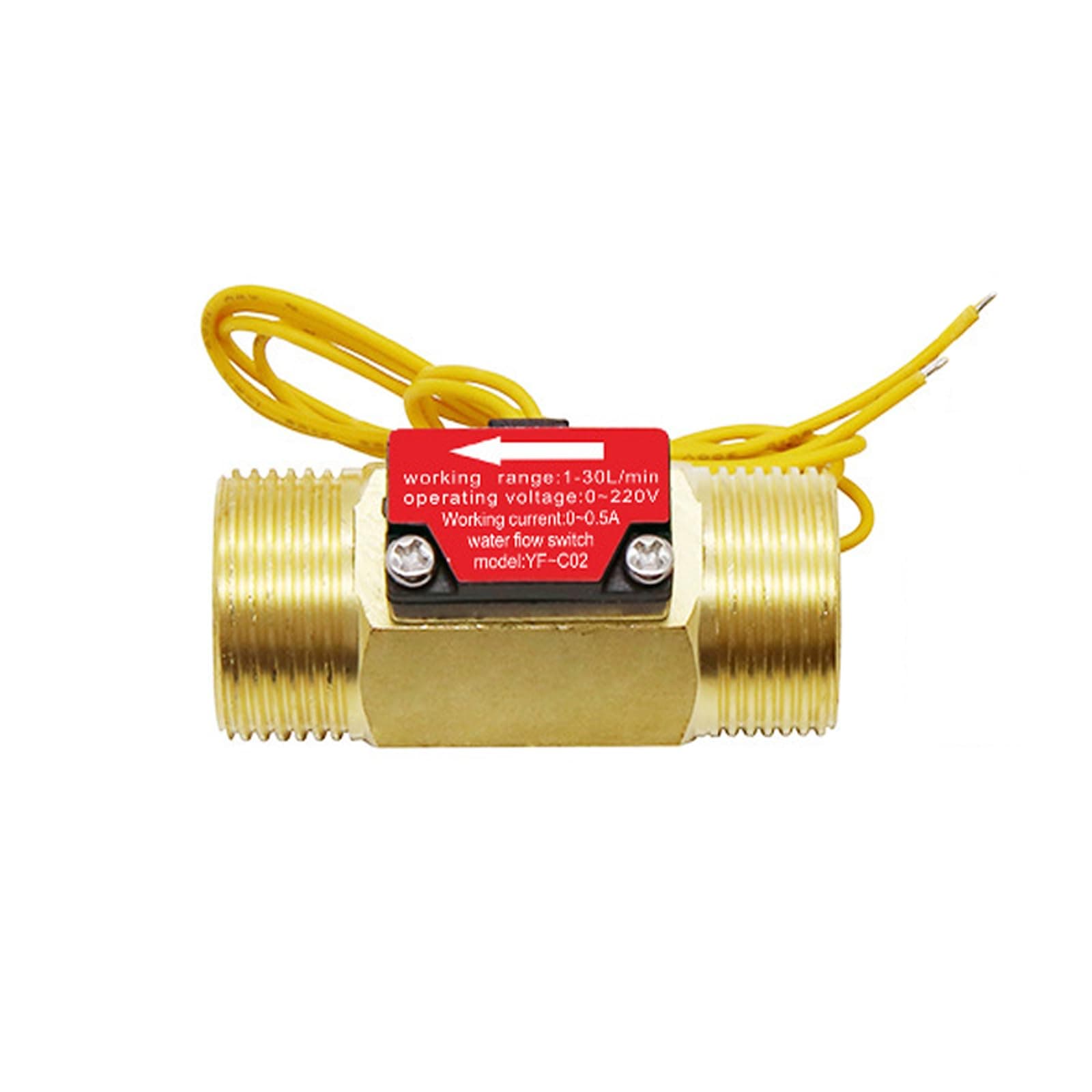 G3/4" Hall Effect Liquid Water Flow Switch Control Flowmeter Counter Meter for Humidifier Water Dispenser Shower Water Heater Copper BSP Male Thread 1-50L/Min