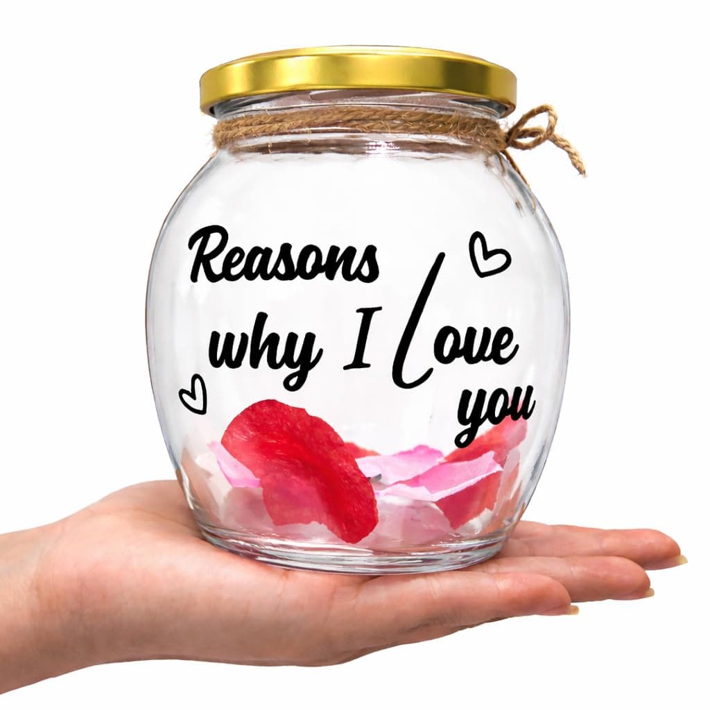 Reasons why i love you jar glass jar matka shape11.5 * 10 cm