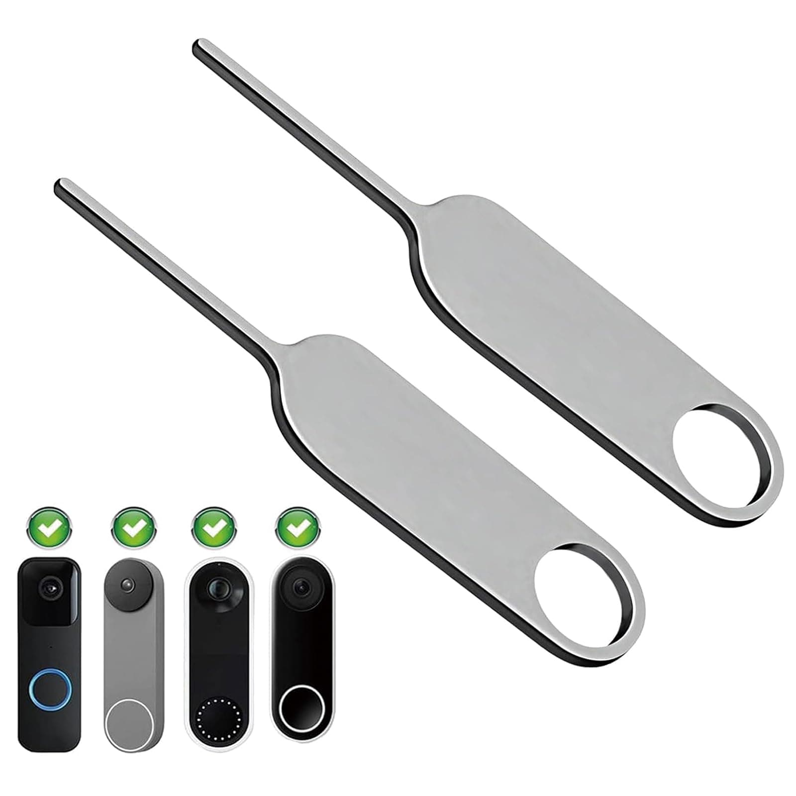 Doorbell Security Pin Key for Nest Video, Release Removal Tool,Dismantle Doorbell Battery and Mount Replacement, Compatible with Nest, Alro Vedio Doorbell Camera, Chime Keys, 2 Pack