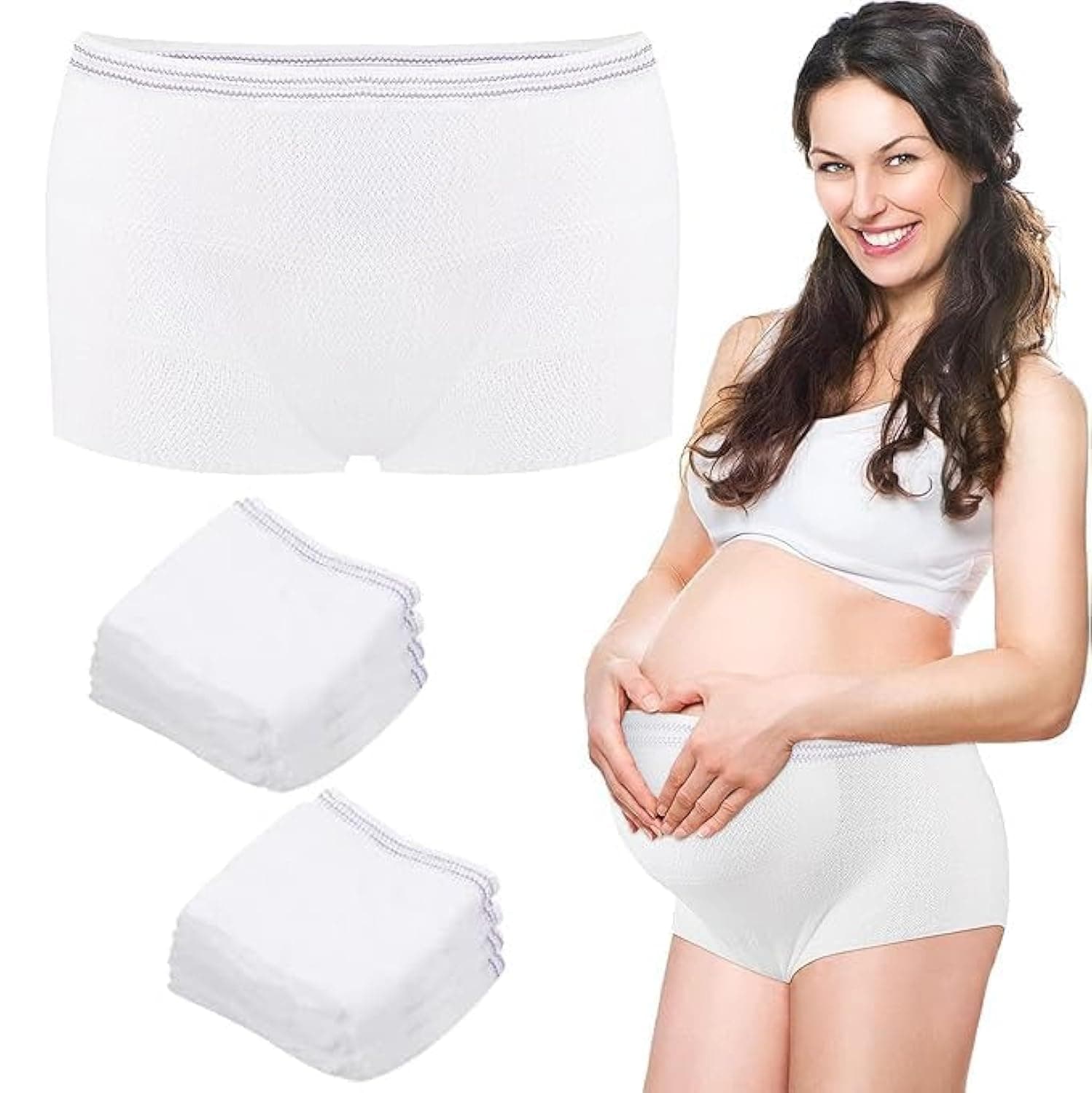 Mesh Postpartum Underwear Disposable Panties Women High Waist Maternity Postpartum Panties, C-Section Recovery Maternity Panties Soft, Breathable, Stretchy (8 Counts, Large)