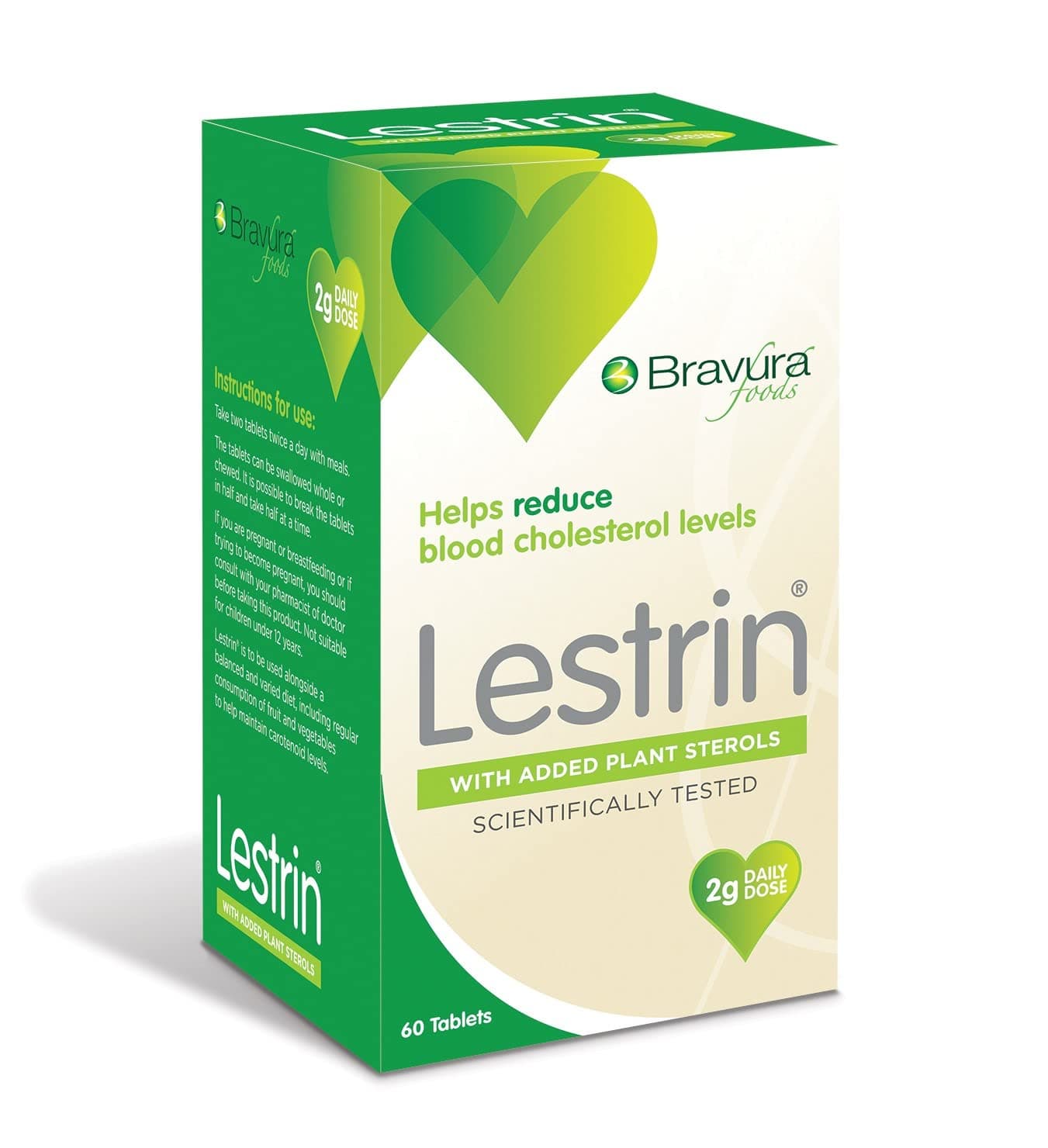 Lestrin Plant Sterols 60 tablets, Single Pack - Vanilla Flavour Food Supplement with Beta-sitosterol, Supports Healthy Blood Cholesterol Levels - Vegan & Vegetarian