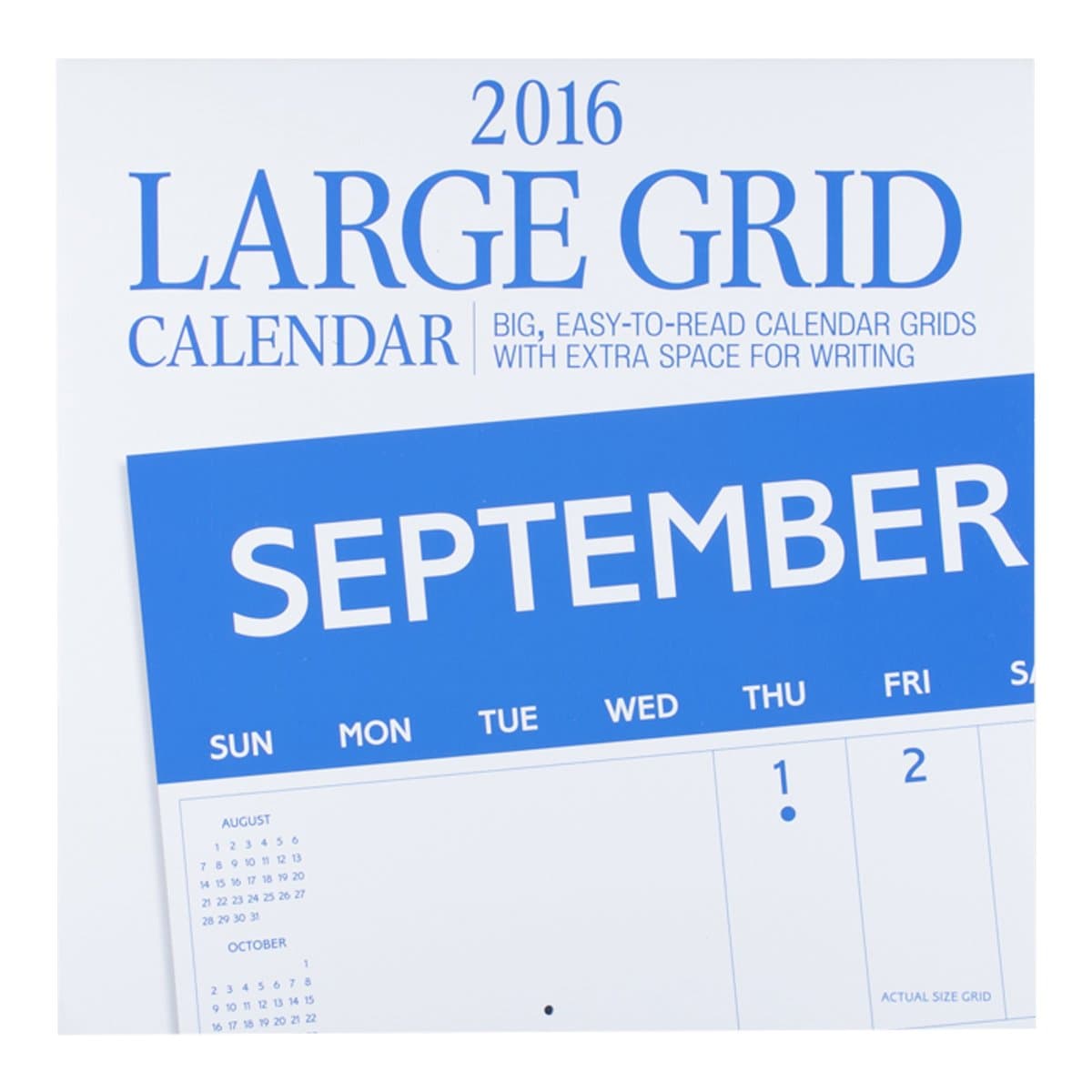 DaySpring 12" x 12" 2016 12-Month Large Grid Wall Calendar, Blue
