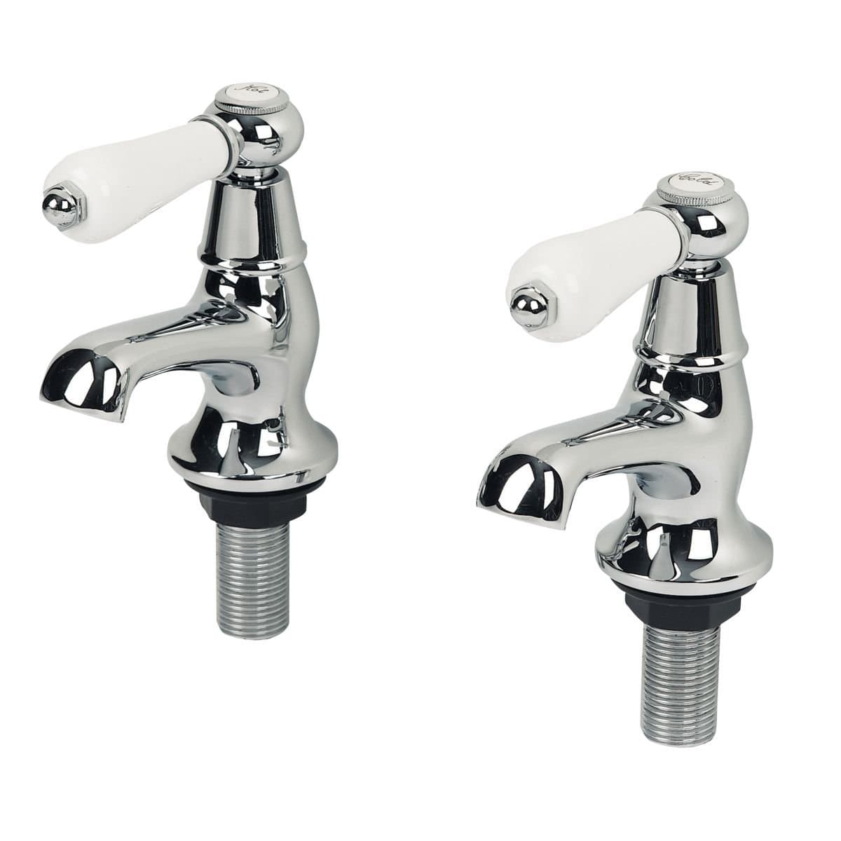 Swirl Period Bathroom Basin Lever Taps Pair Chrome