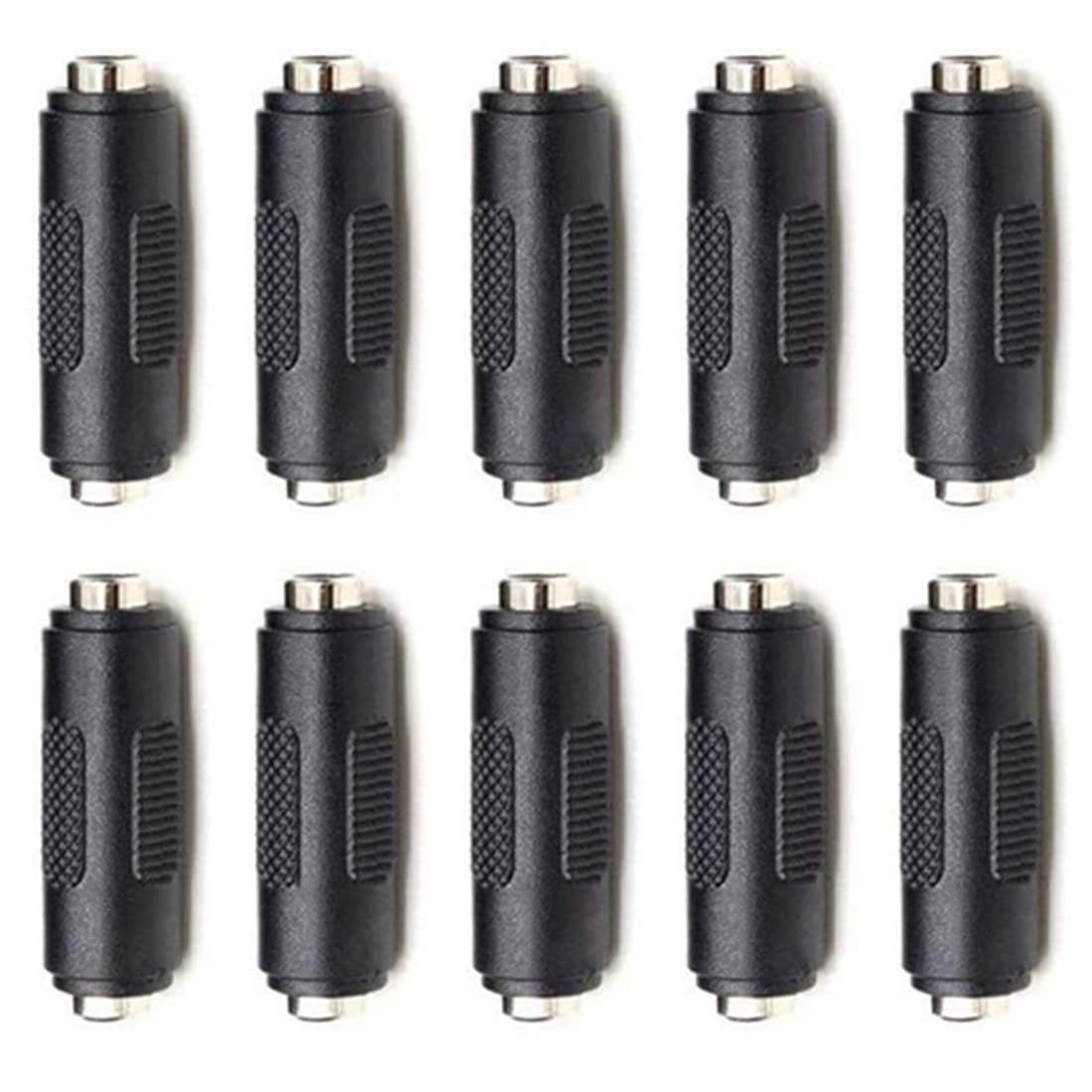 12V 5.5mm x 2.1mm DC Power Connector Adapter, 12/24V Female to Female Power Jack Socket for Led Strip CCTV Security Camera Cable Wire Ends Plug Barrel - (10 Pcs)
