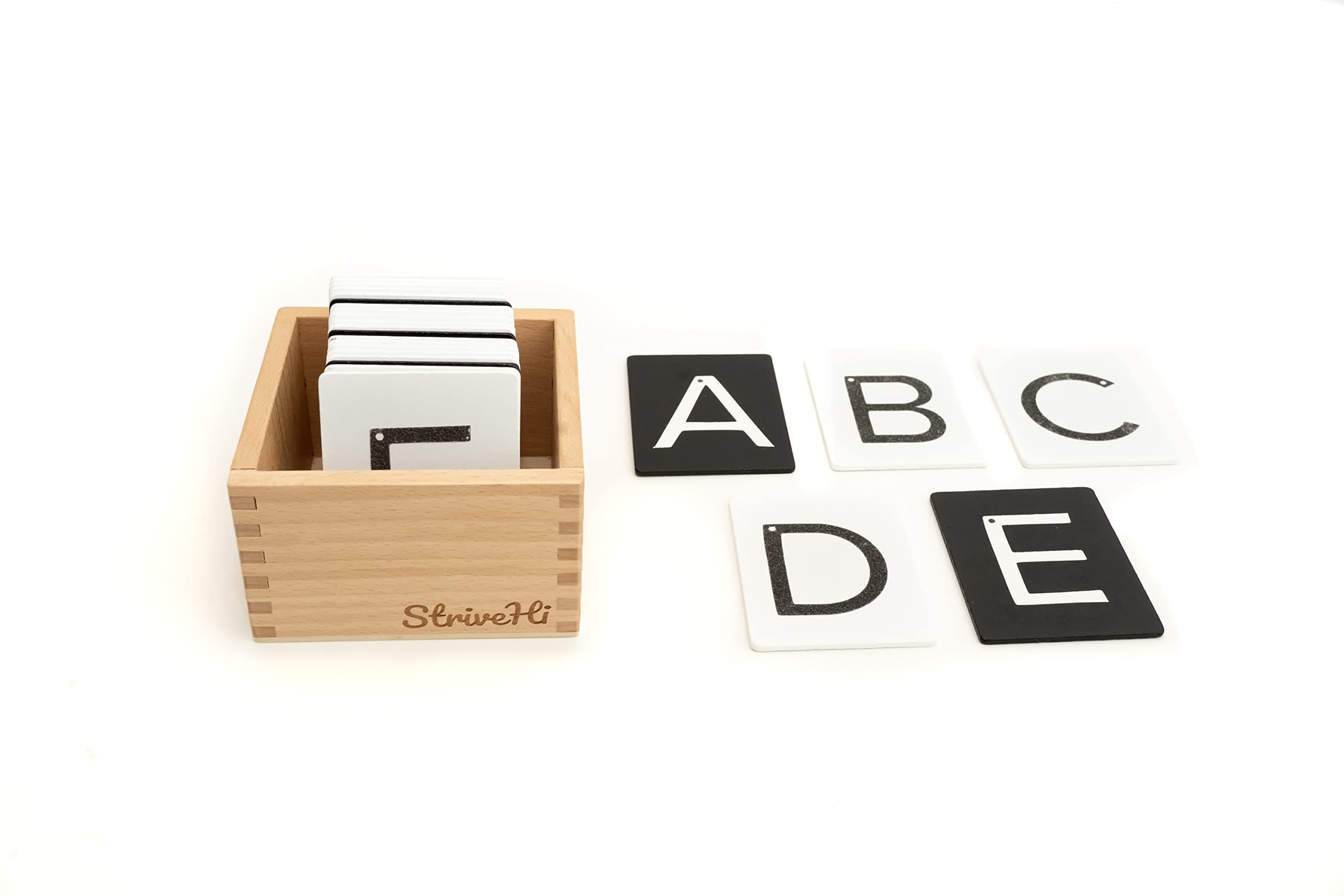 Montessori Sandpaper Letters | Black & White Montessori Letters Set w/ 3.5"x2.8" Lowercase & Uppercase Sand Paper Letters Cards | Sensory Sandpaper Letters Montessori | alphabet sandpaper letters