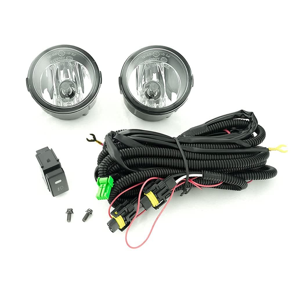 Replacement For 2007-2013 Nissan X-Trail Fog Lights Left & Right Side Assembly Set NI2590102, with Switch + Wiring