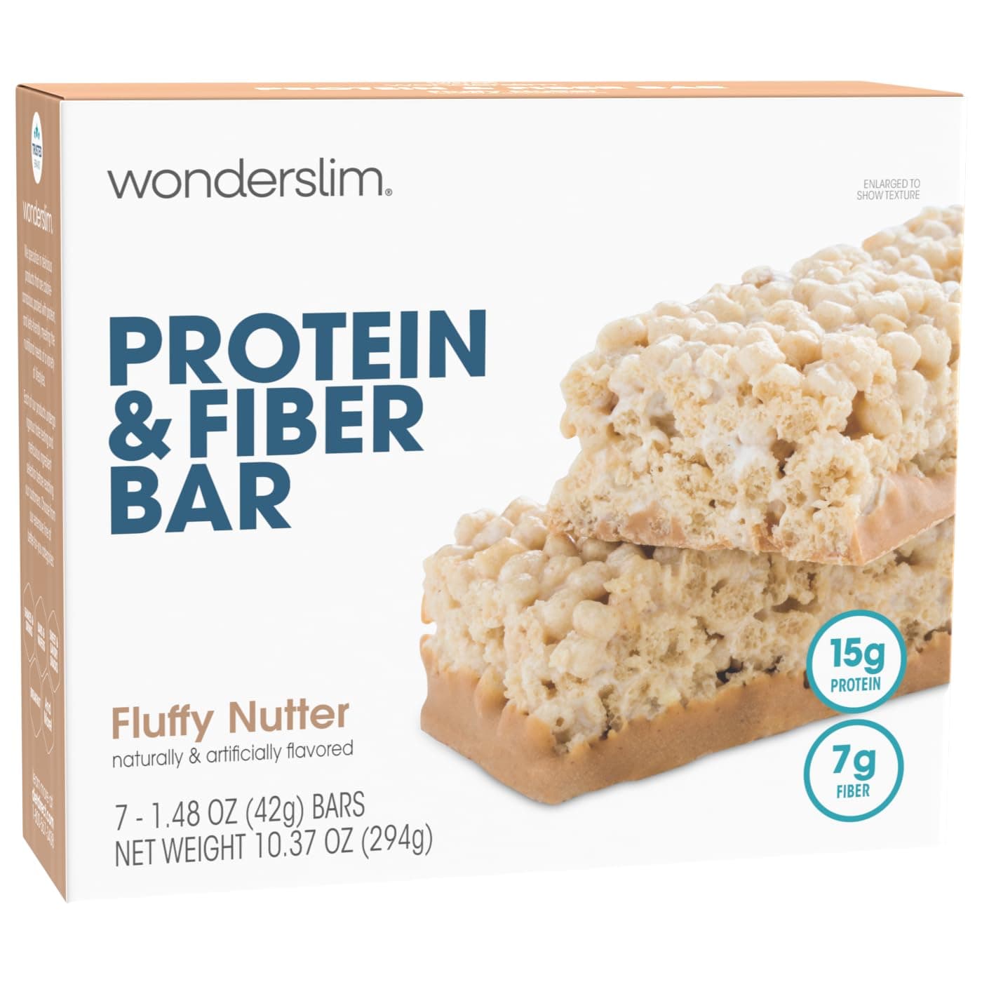 WonderSlim Protein & Fiber Bar, Fluffy Nutter, 15g Protein, 6g Fiber, Gluten Free (7ct)