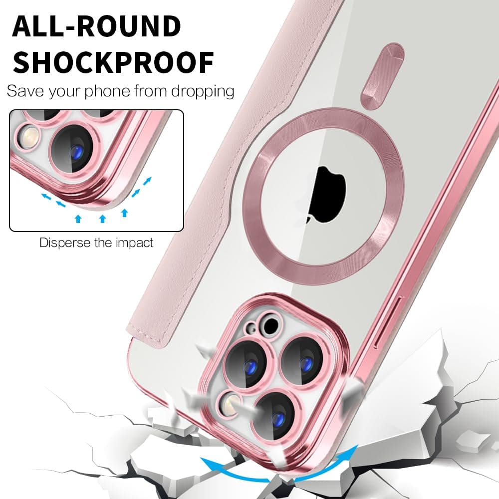 FILP Case for iPhone 12 Pro with Card Holder, iPhone 12 Pro Leather Case Women [RFID Blocking] PU Leather Protective Case for iPhone 12 Pro (6.1" Pink)