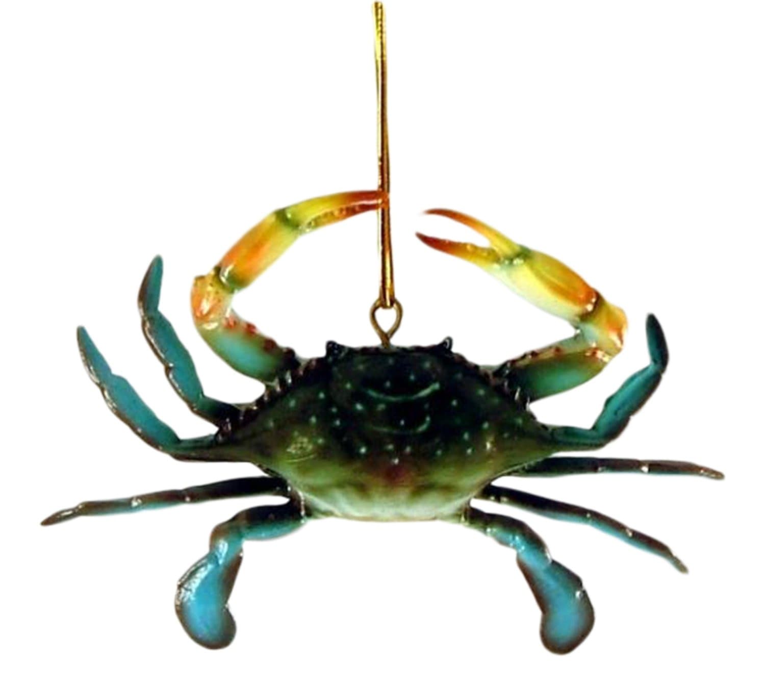 Dimensional Coastal Maryland Blue Crab Resin Christmas Ornament 4 Inches
