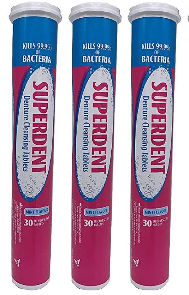Effervescent Superdent Denture Cleansing Tablets (Pack of 3)