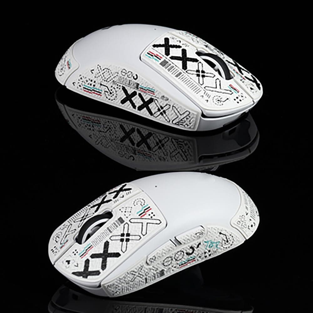 Anti-Slip Grip Tape for Logitech G Pro X Superlight 1 & 2 | Pre-Cut Leather Mouse Skins | Sweat-Absorbent & Easy Installation Printsteam White Crimping 0.5mm