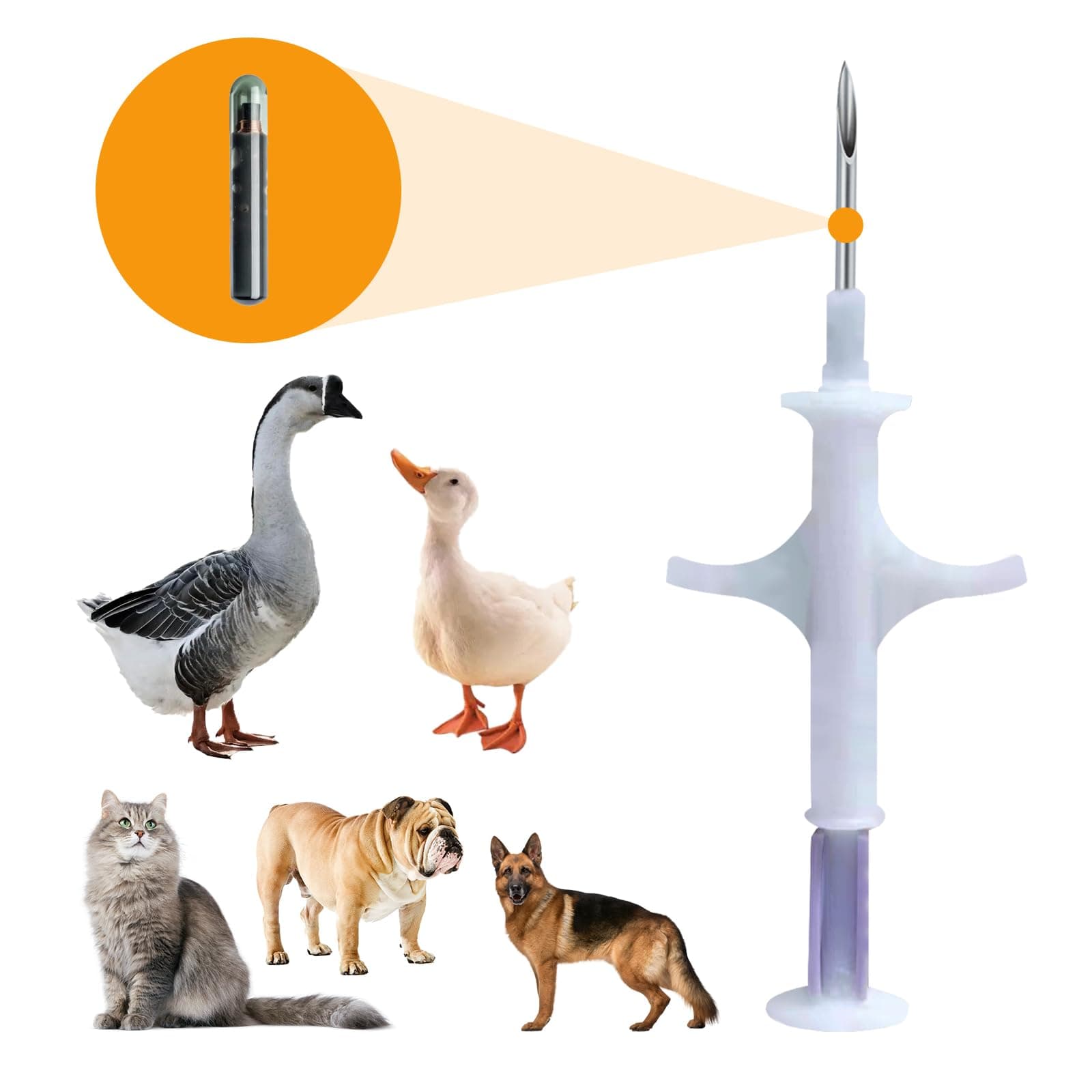 Dog Microchip Implant Kits 20 Pack for Puppies and Cats Identification Small Size 1.4X8 MM Universal Standard with 15 Unique ID Number 134.2khz