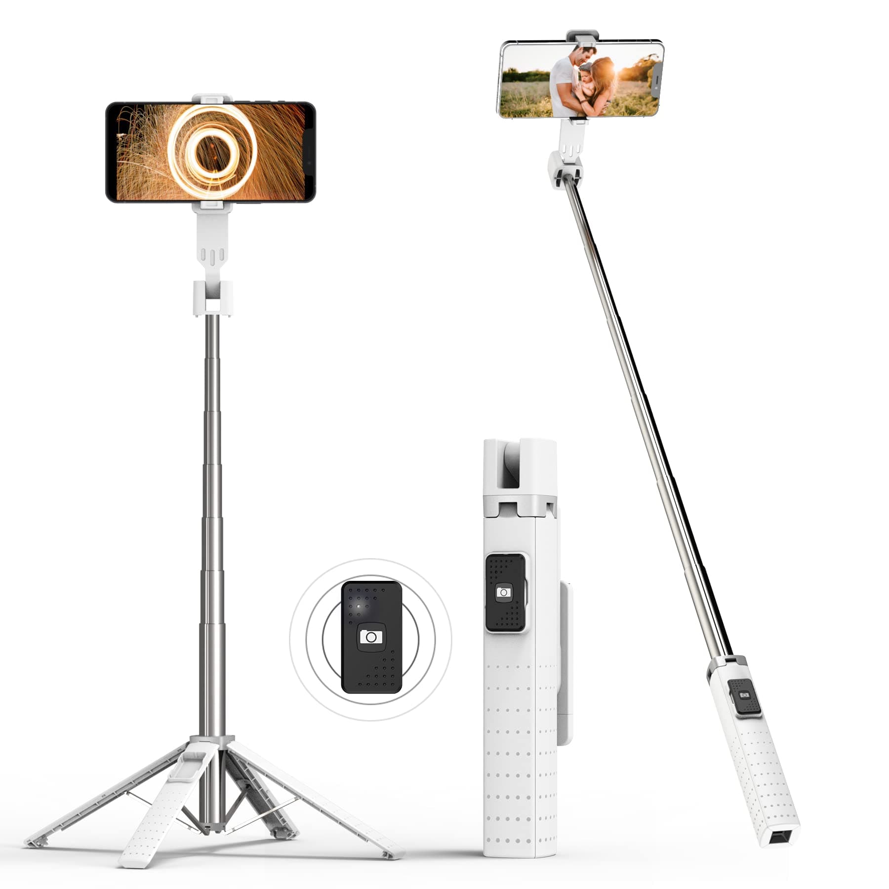 Elilier Selfie Stick Tripod 40" Extendable, Phone Tripod with Bluetooth Remote Shutter, Compact & Lightweight Mini Tripod, Compatible with iPhone 13 Pro Max/12/11, Samsung Galaxy S22/S21, More