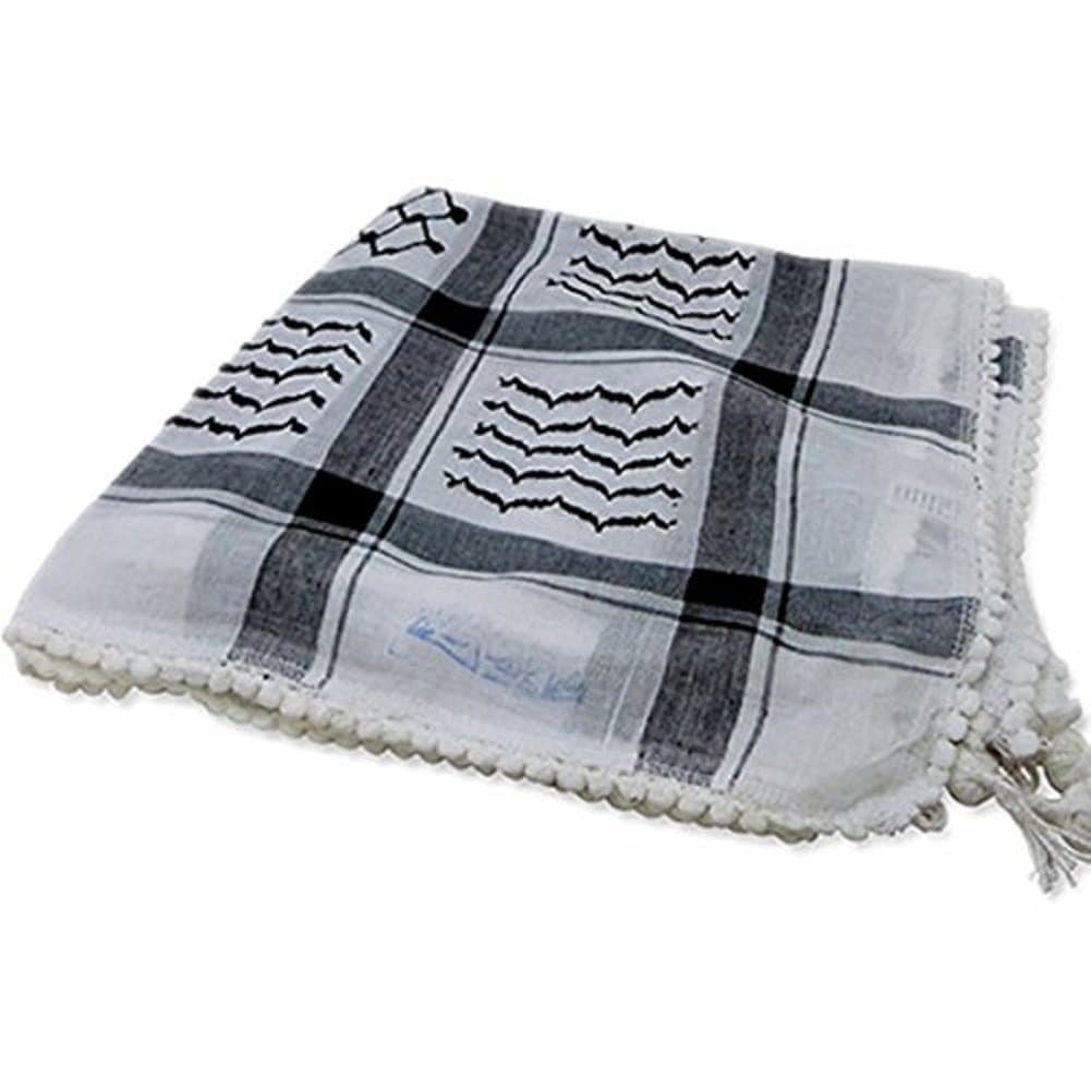Original Arab Keffiyeh Military Shemagh 100% Cotton Neck Scarf Wrap Made In Palestine For Men And Women