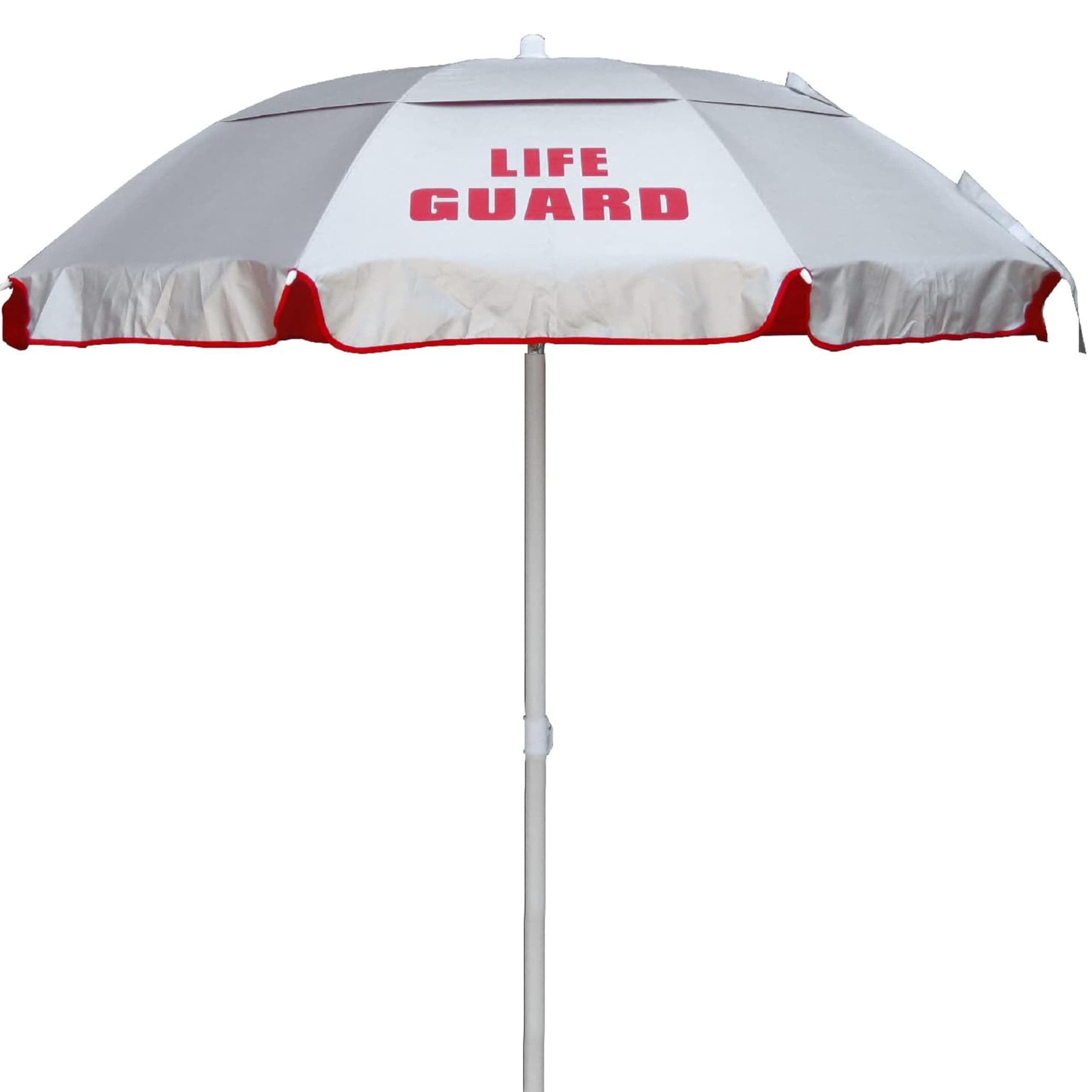 Kemp USA Lifeguard Solar Umbrella - Patio, Beach & Outdoor Umbrella with 45° Tilt & Carry Case - Portable for Lifeguard Chair - Silver
