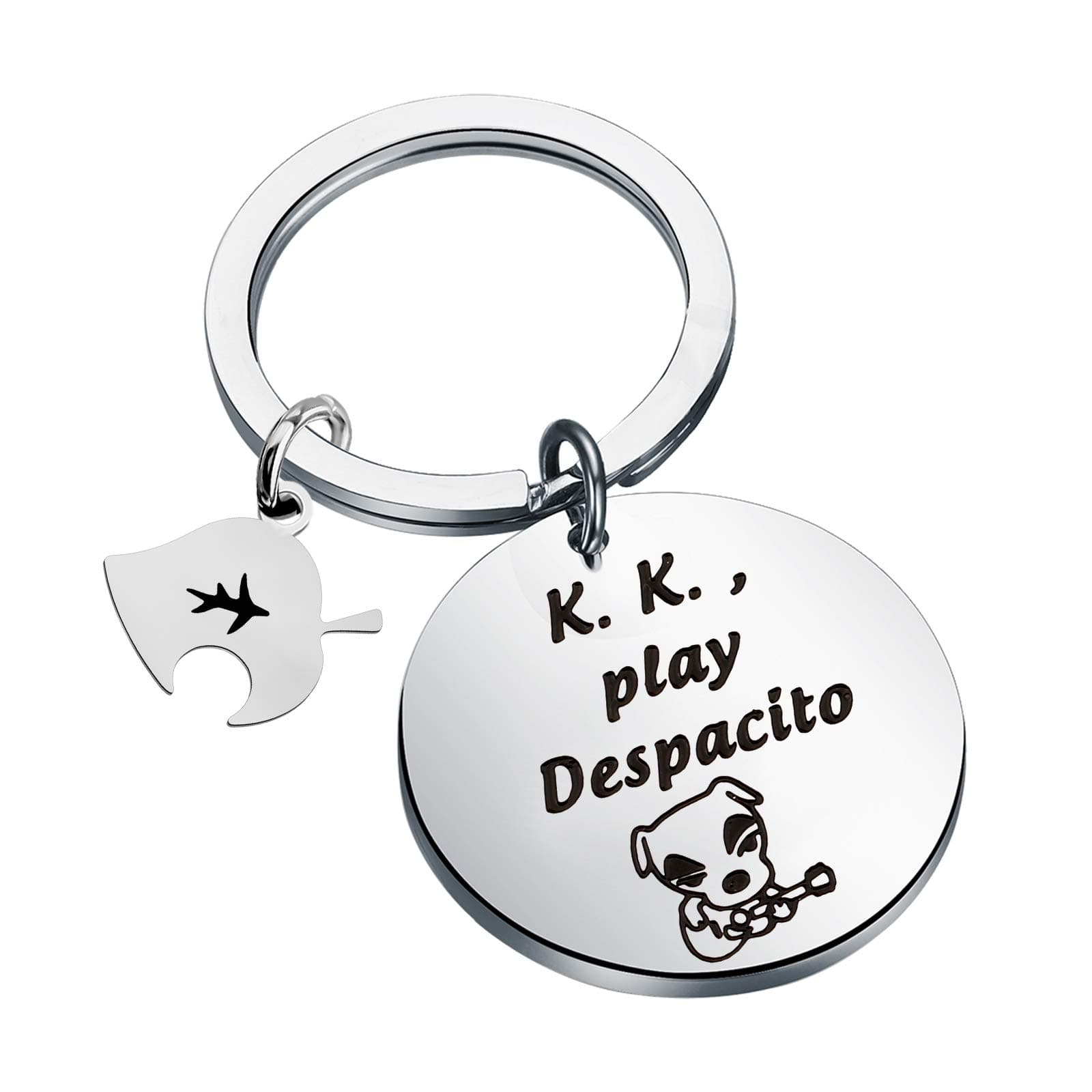 Animal Crossing Jewelry KK Slider Inspired Keychain Leaf Charm Keyring New Horizons Gift K.K. Play Despacito