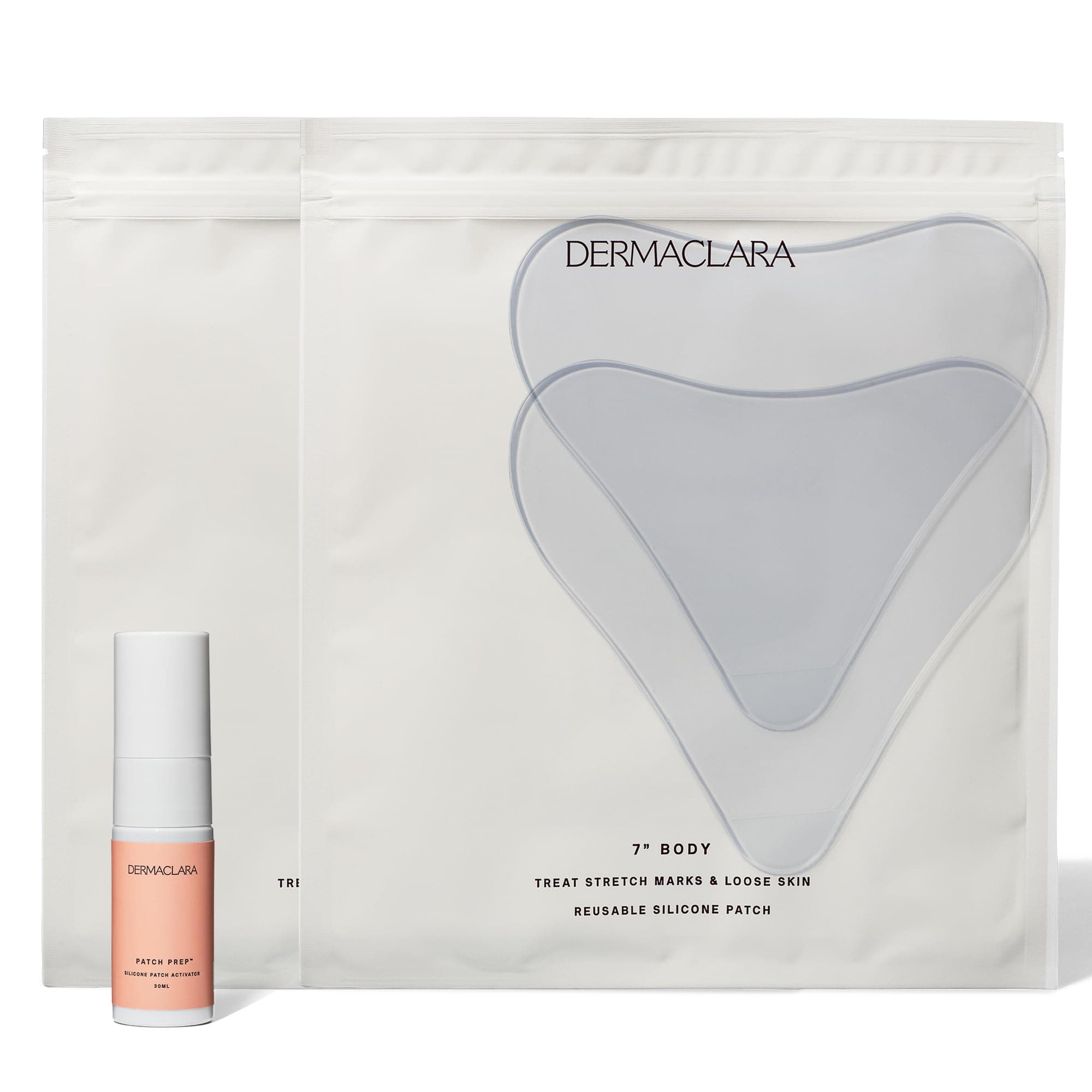 Silicone Patch Chest & Body Kit - Silicone Chest Patches for Wrinkles, Reusable Wrinkle Pads, Overnight Scar Treatment for Pregnancy, Stretch Marks, Up to 30 Uses - 2 Patches & Cleaner