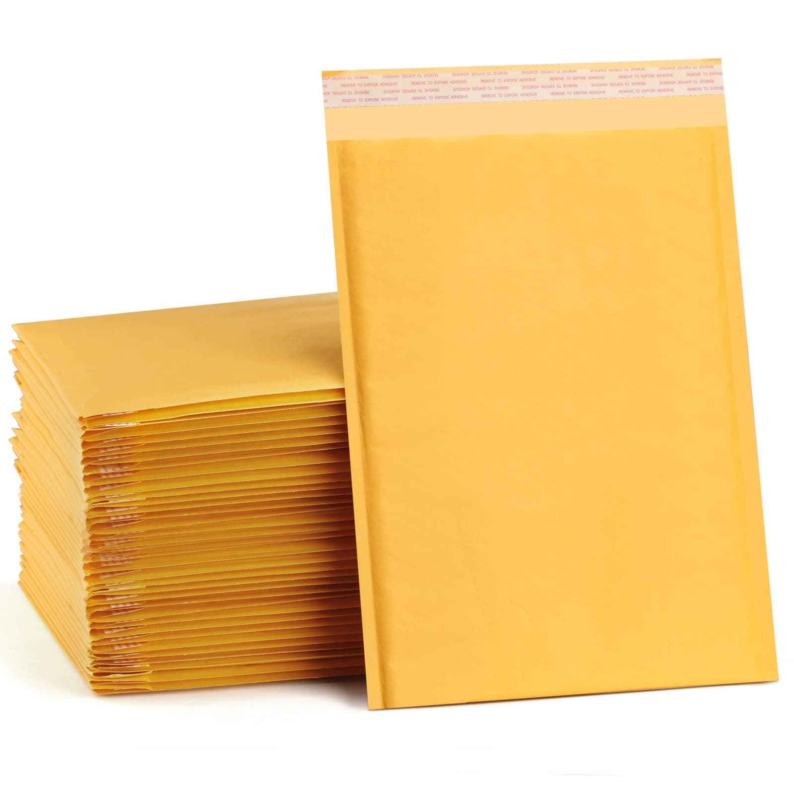 UCGOU Kraft Bubble Mailers 10.5x16 Inch 25 Pack Usable Size 10.5x15 Yellow Padded Envelopes #5 Large Mailing Packages Self Sealing Tear Resistant Boutique Bulk Mail Shipping Bags for Book and More