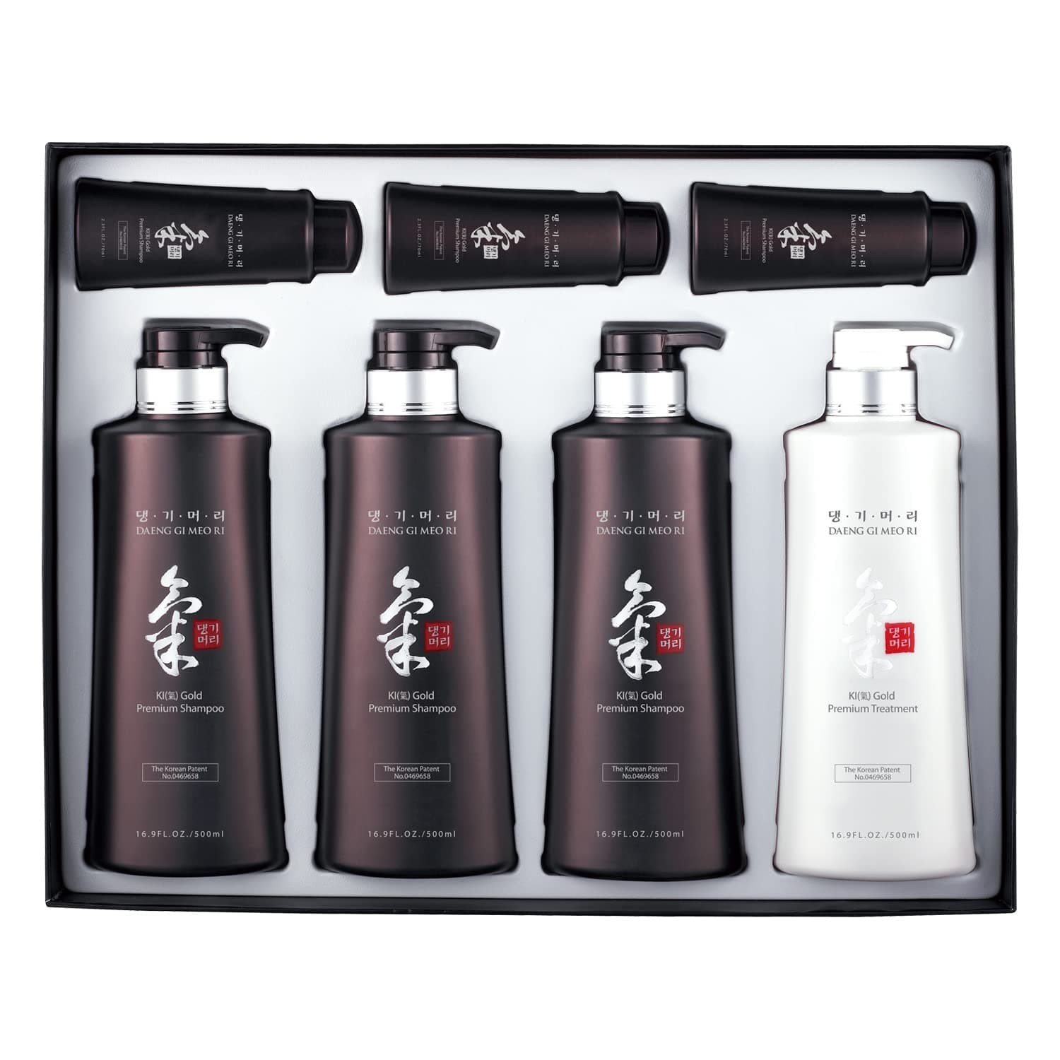 Ki Gold Premium Special Hair Care 4pcs Set [Shampoo x3, Treatment x 1], Effectively Moisture to Dry and Rough Hair, No Artificial Color
