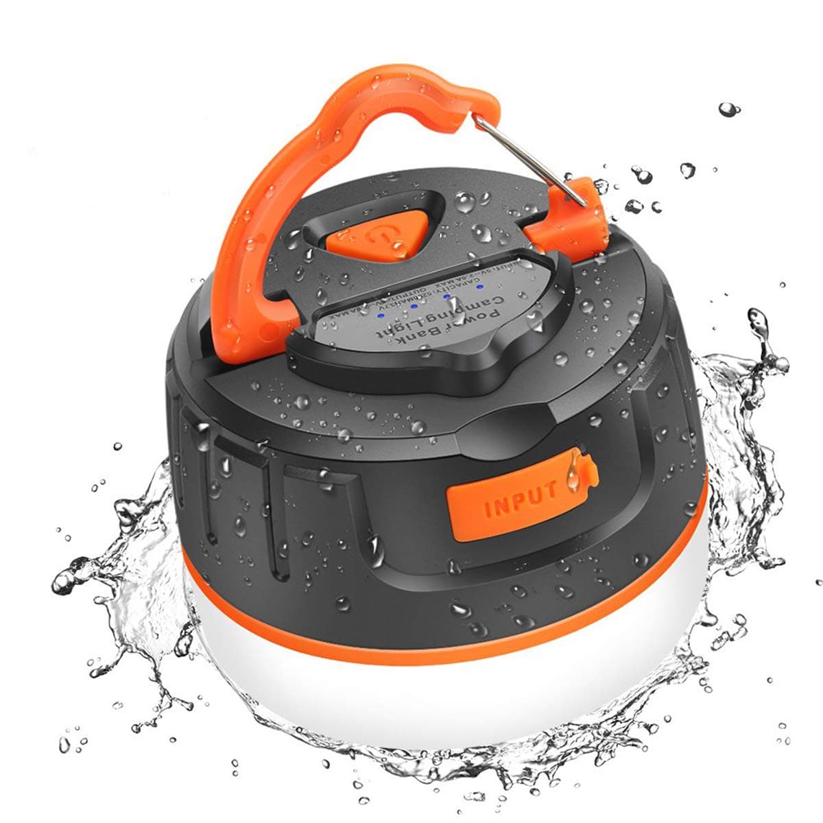 AKALULI Rechargeable LED Camping Lantern, Portable USB Camping Tent Light/Power Bank 5200mAh 2 in 1 Design, IP65, Magnet Base, 5 Light Modes - Survival Kit for Emergency, Hurricane, Power Outage