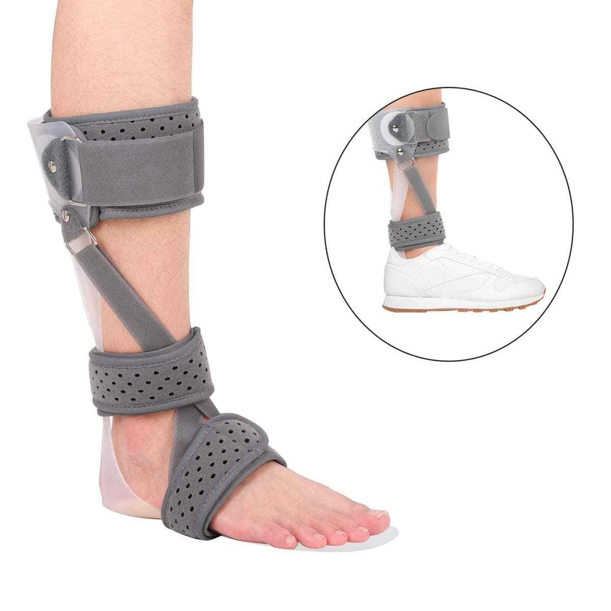 Ankle Foot Orthosis, 3 in 1 Medical Drop Foot Postural Correction Brace AFO Brace for Stroke Foot Drop Charcot Marie Tooth Disease (Right/M)
