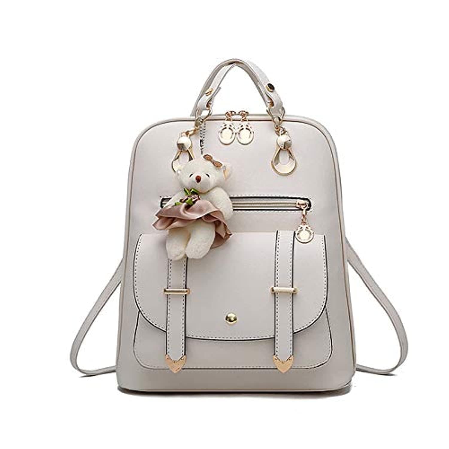 for Women's Backpack Purse Pu Leather Ladies Casual Shoulder Bag School Bag for Girls-White item_name